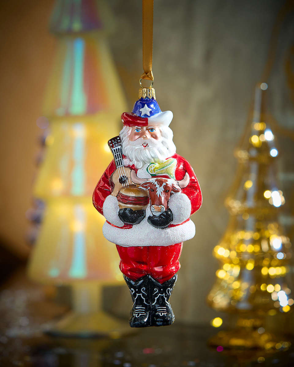 Texas Santa Christmas Ornament